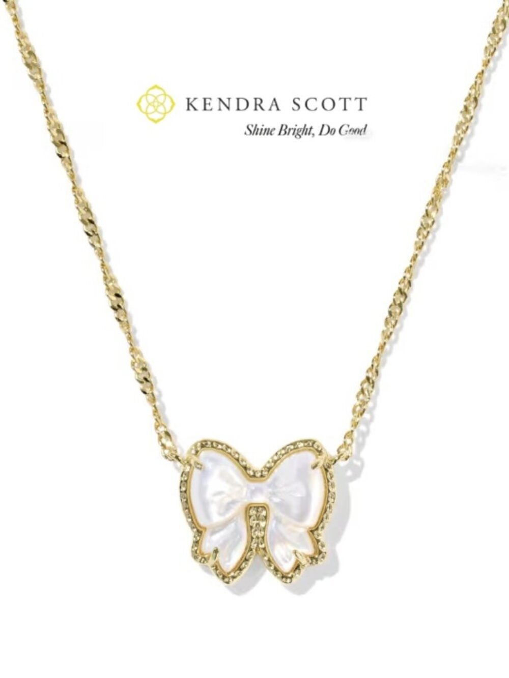 Kendra Scott Haley Bow Gold Short Pendant Necklace